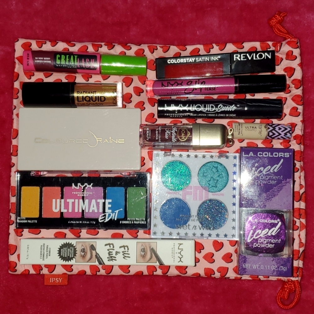 Summer Colorful Makeup Items Bundle Includes Eyeshadow, Lipstick, Mascara & More